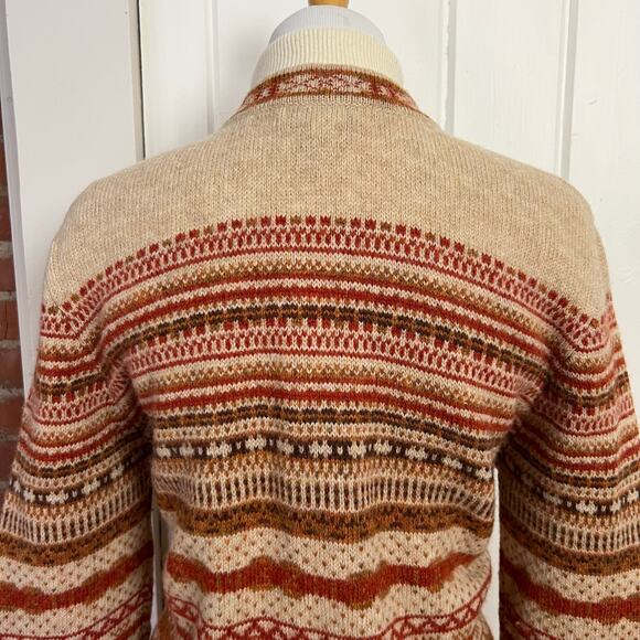 Telluride Clothing Co Nordic Fair Isle Wool Cardigan Sweater European Cottage L - Picture 7 of 8